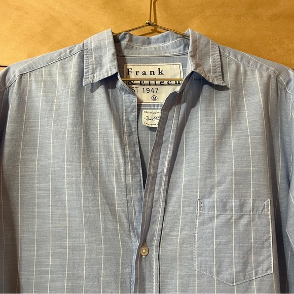 Frank & Eileen | Eileen Relaxed Button Up Shirt Striped Italian Cotton Size M - Picture 3 of 12